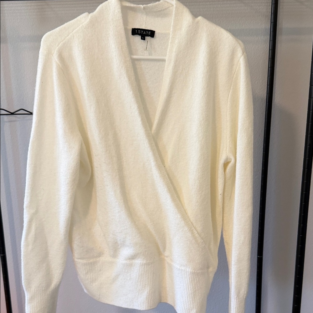 1. State Women's V-Neck Cream Sweater